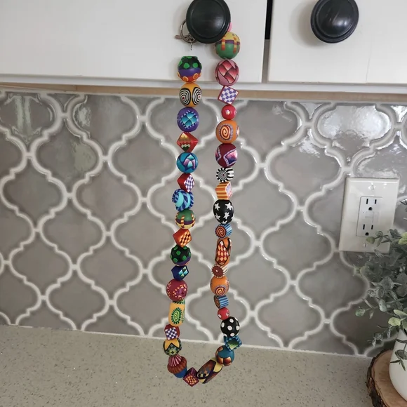 Karyn Kozak Polymer Clay Multicolor Handcrafted Beaded Women’s Necklace - Picture 3 of 15